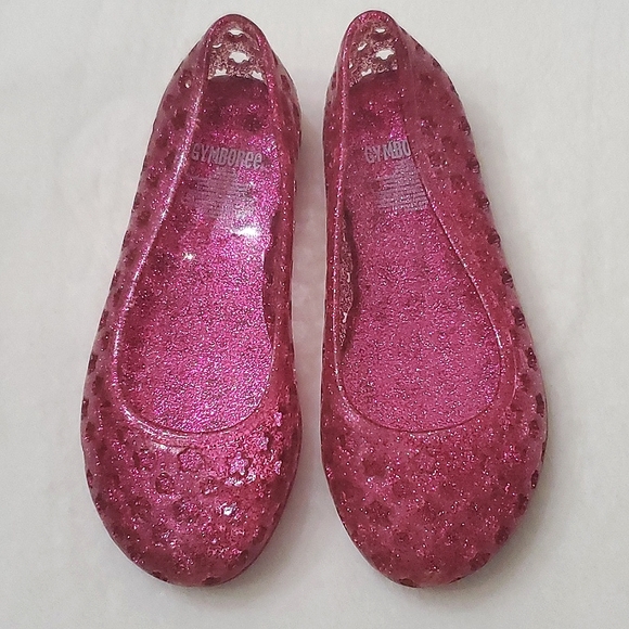 Pretty Gymboree Pink Glitter Jelly Shoes Flats Toddler Girls Size 10 - Picture 4 of 10